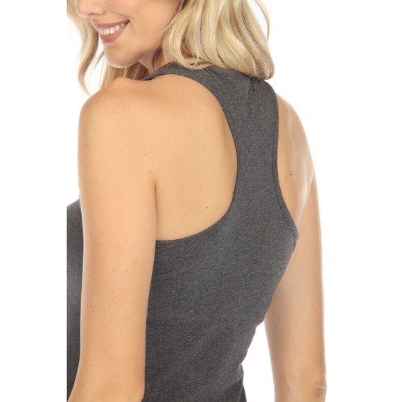 Calme by Johnny Was Heather Gray Racerback Sleeveless Knit Maxi Dress Size S - Picture 5 of 5